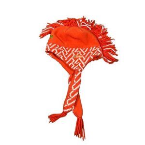 Disneyland Y2K Disney Adult Goofy Winter Ski Snowboard Hat Orange Fleece & Knit